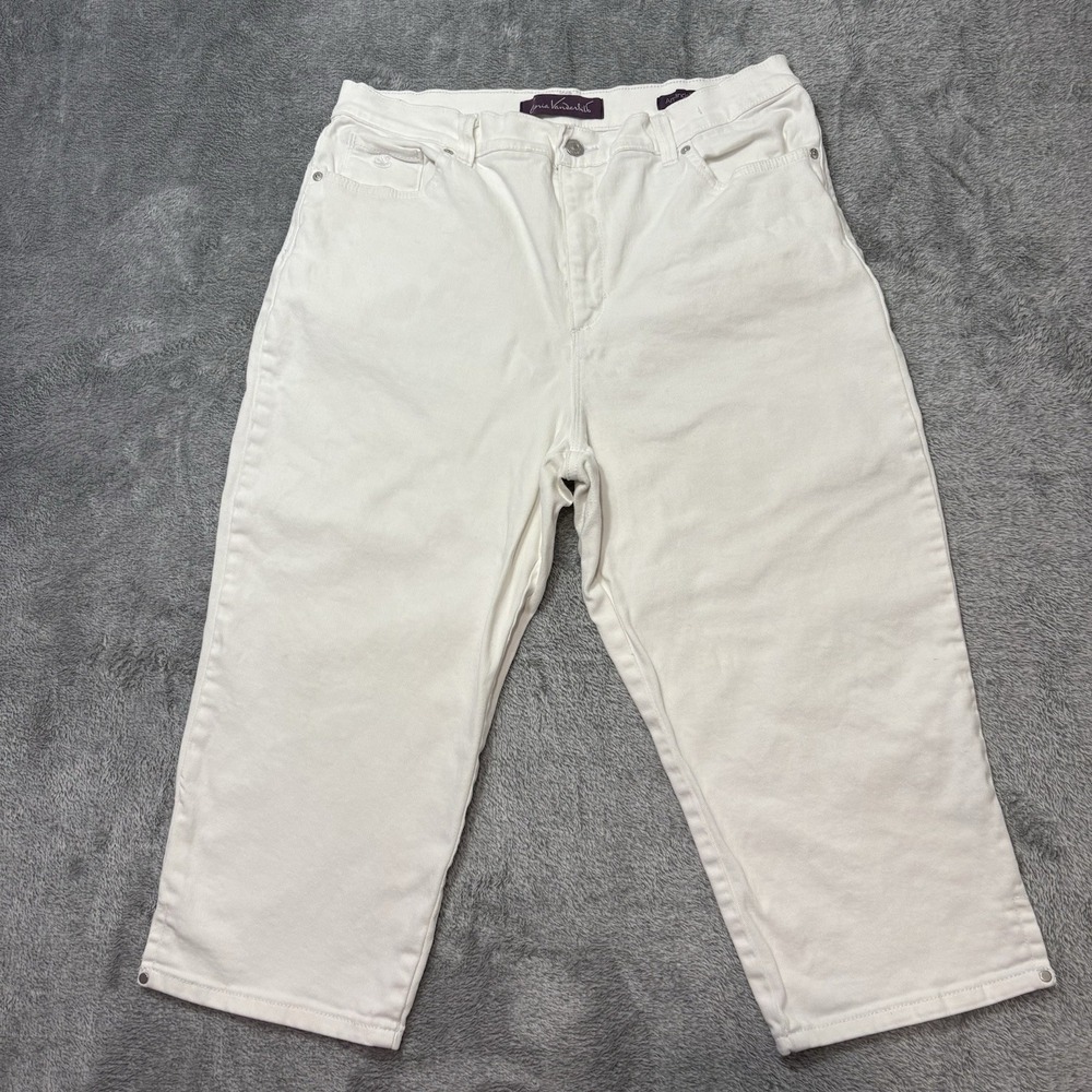 Gloria Vanderbilt Size 16 White Amanda Heritage Fit Classic Rise Capris